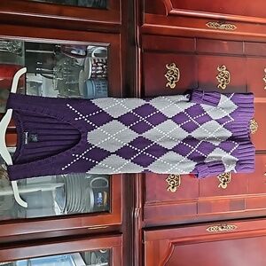 WET SEAL ARGYLE KNIT SLEEVELESS MIDI DRESS